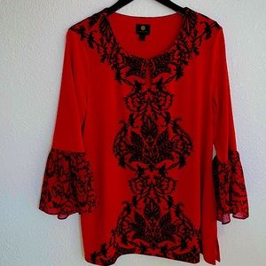 Lipstick red and black tunic